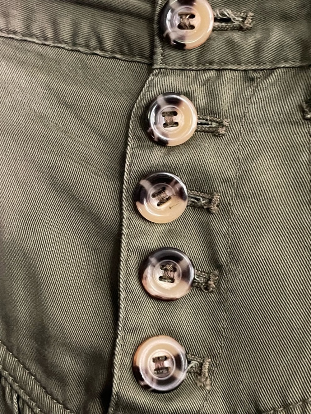 Anthropologie Lainey Olive Green Tiered Maxi Skirt 2. Yoke and Button waist. - Picture 5 of 6